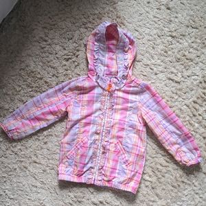Hartstrings plaid ruffle rain jacket